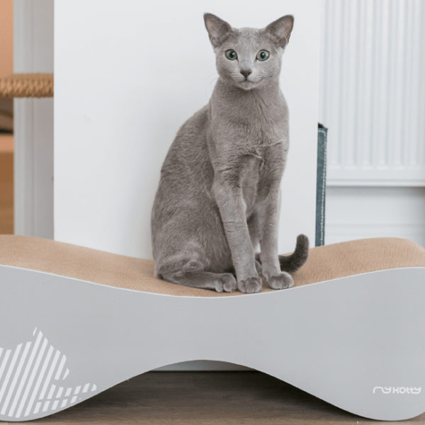 Katzenliege Vigo aus Wellpappe in der neuen Farbe grau